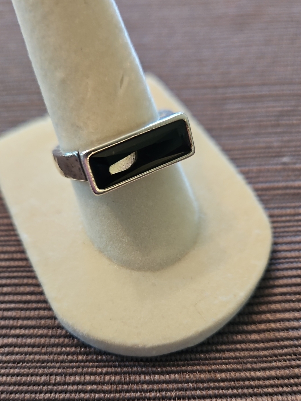 Silpada 9.25 Sterling Silver Rectangular Black Stone Ring - Size 7